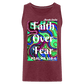 Meraki studio colour print Faith Over Fear Christian Bible Verse Men’s Premium Tank Top - heather burgundy