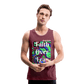 Meraki studio colour print Faith Over Fear Christian Bible Verse Men’s Premium Tank Top - heather burgundy