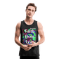 Meraki studio colour print Faith Over Fear Christian Bible Verse Men’s Premium Tank Top - charcoal grey