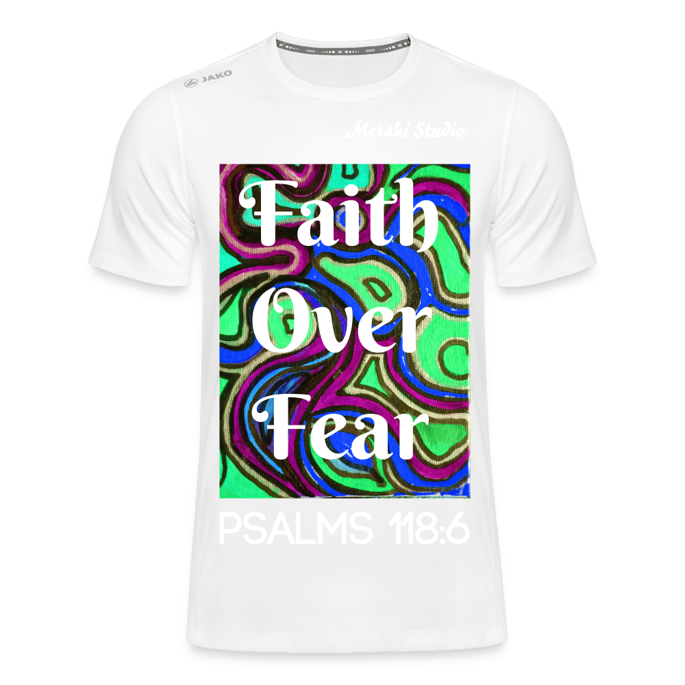 Meraki studio colour print Faith Over Fear Christian Bible Verse  Men's T-Shirt Run 2.0 - white