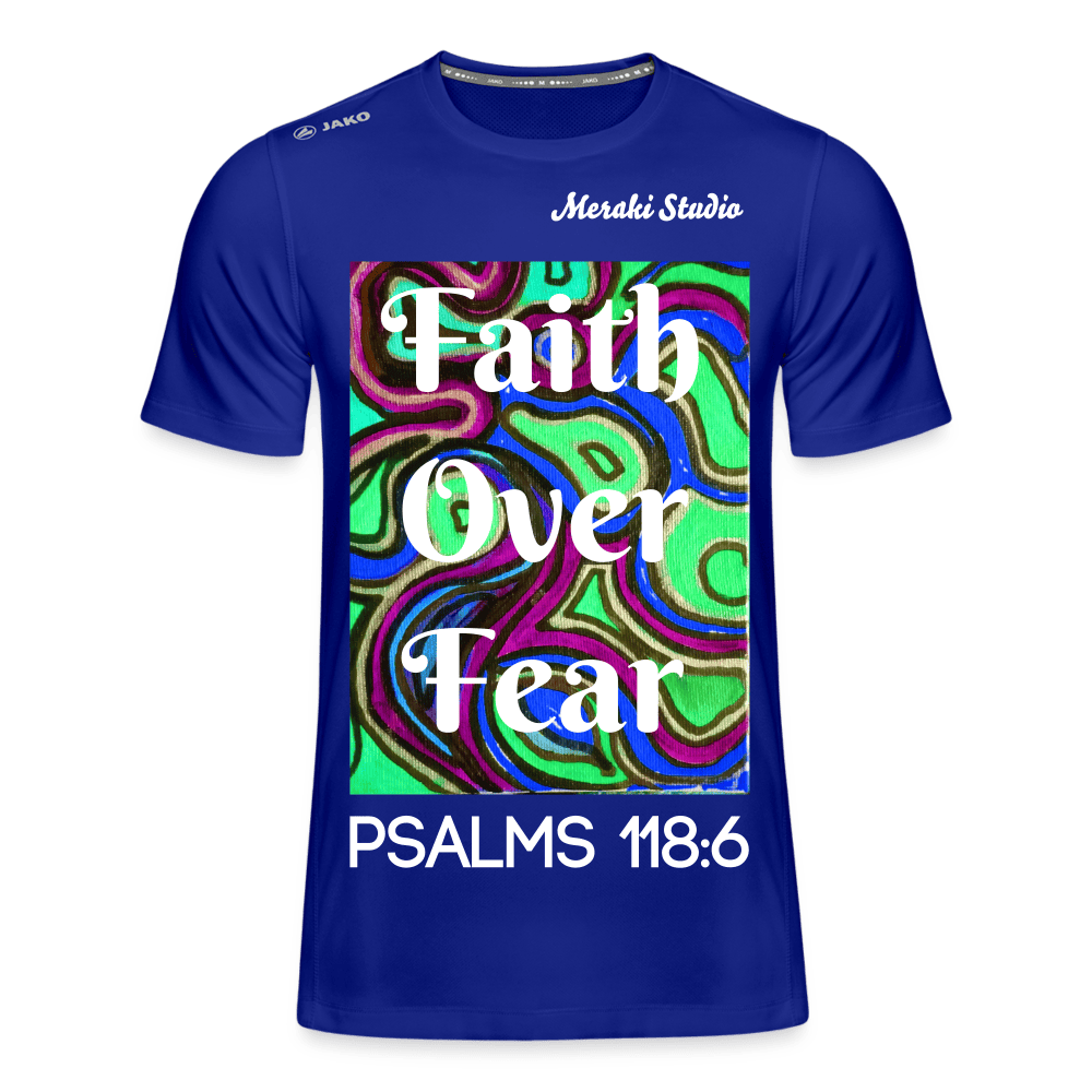 Meraki studio colour print Faith Over Fear Christian Bible Verse  Men's T-Shirt Run 2.0 - royal blue