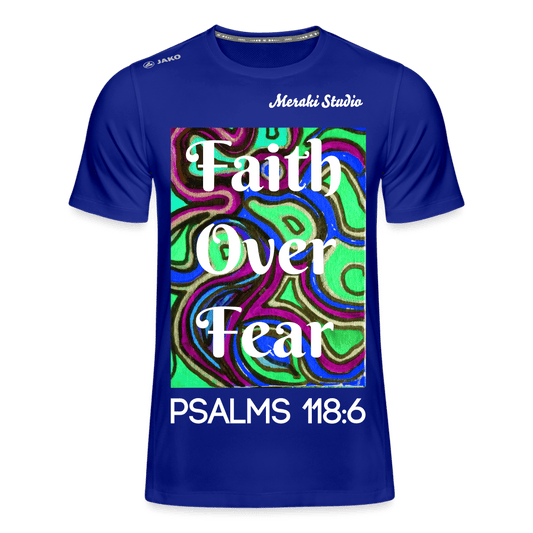 Meraki studio colour print Faith Over Fear Christian Bible Verse  Men's T-Shirt Run 2.0 - royal blue