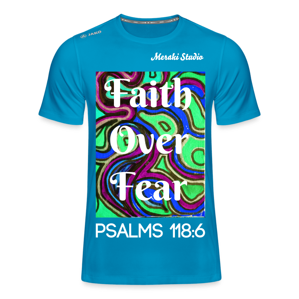 Meraki studio colour print Faith Over Fear Christian Bible Verse  Men's T-Shirt Run 2.0 - sapphire blue