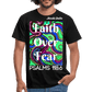 Meraki studio colour print Faith Over Fear Christian Bible Verse Men's T-Shirt - black