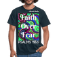 Meraki studio colour print Faith Over Fear Christian Bible Verse Men's T-Shirt - navy