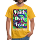 Meraki studio colour print Faith Over Fear Christian Bible Verse Men's T-Shirt - yellow