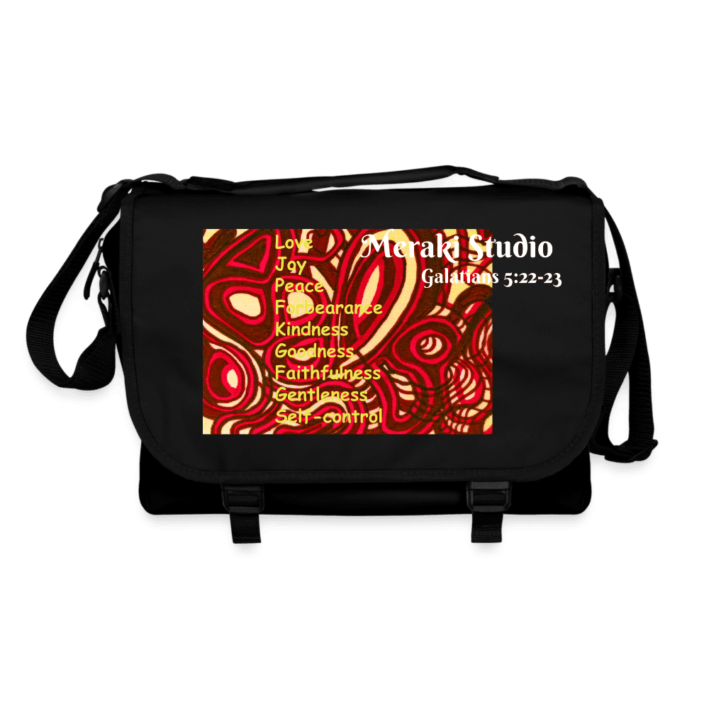 Meraki Studio fruit of the spirit” comes from Galatians 5:22-23:Shoulder Bag - black/black