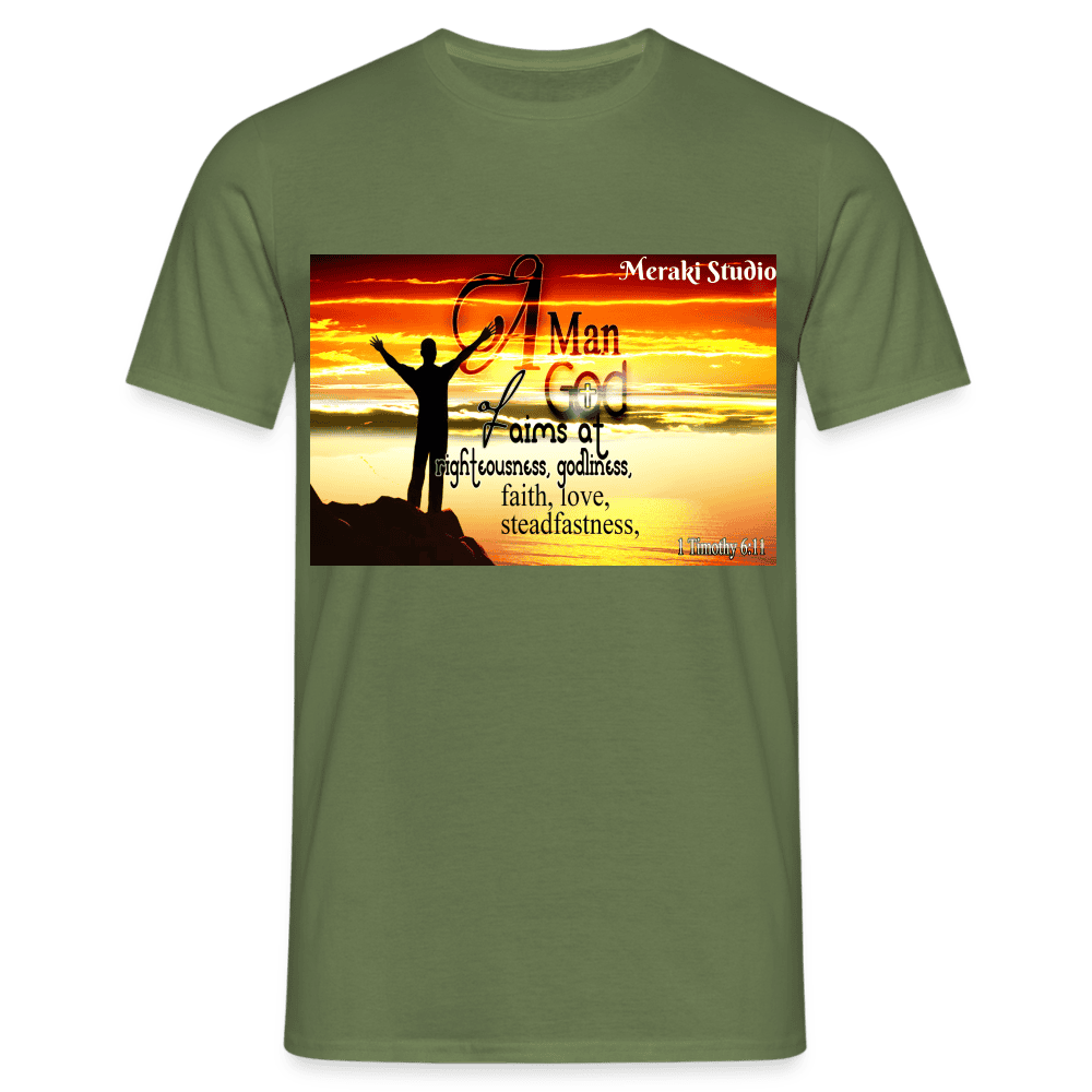 Meraki Studio  a man of god Men's T-Shirt - military green