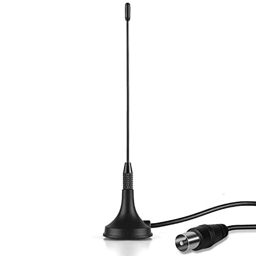 Portable Freeview HD TV Aerial - August DTA180 - Powerful Mini Antenna with Magnetic Base for Kitchen / Truck / Bedroom Portable Television