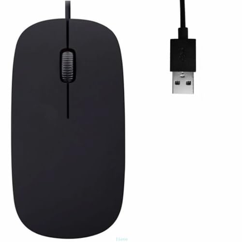 Slim Thin Optical USB Wired Mouse, Computer Mouse, 3 button mouse 1600 DPI, High-precision, Ergonomic Design, Silent, Wired Mouse Compatible with Windows PC, Laptop,Desktop,Notebook (Black)