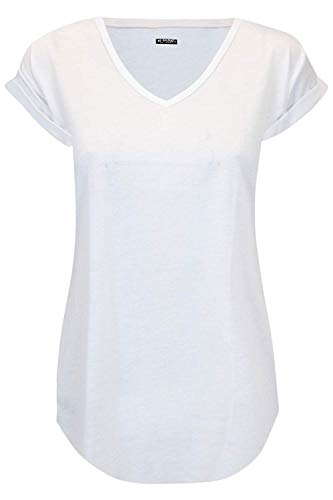 Fashion Star Womens Plain Curved Hem Jersey T-Shirt Top