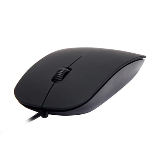 Slim Thin Optical USB Wired Mouse, Computer Mouse, 3 button mouse 1600 DPI, High-precision, Ergonomic Design, Silent, Wired Mouse Compatible with Windows PC, Laptop,Desktop,Notebook (Black)