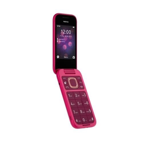 Nokia 2660 Flip Feature Phone with 2.8" display, 4G Connectivity, built-in camera, MP3 player, Classic games, a battery that lasts for days, Perfect for digital detox, Dual SIM - Pop Pink