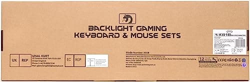 Wired Gaming Keyboard and Mouse Sets RGB LED Backlit Metal Plate 104 Keys Hand rest Usb Gamer Light Up Keyboard 2400DPI Optical 6 Buttons PC Game Mouse + Mousepad Compatible with Laptop Computer