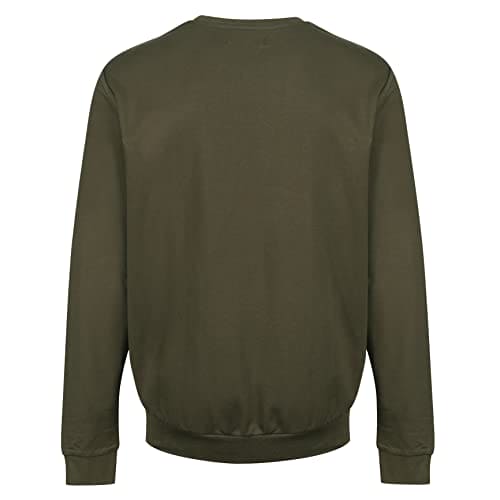 DKNY Men's Mens Dkny Long Sleeve Top in Khaki With Branded Chest Print T Shirt, Khaki, M UK