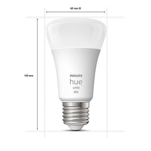 Philips Hue White A60 Smart LED Light Bulb [E27 Edison Screw] for Home Indoor Lighting with Amazon Echo and Alexa