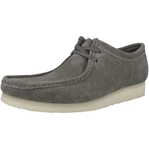 Clarks Wallabee Men's Lace-Up Shoes, Grey Suede 26170535, 9 UK