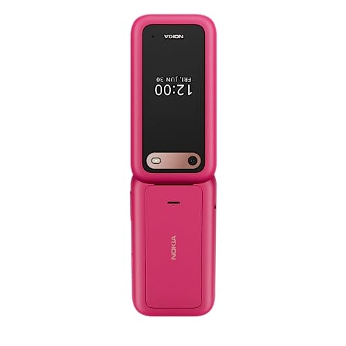 Nokia 2660 Flip Feature Phone with 2.8" display, 4G Connectivity, built-in camera, MP3 player, Classic games, a battery that lasts for days, Perfect for digital detox, Dual SIM - Pop Pink