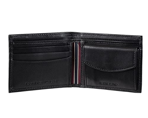 Tommy Hilfiger Men's Leather Stockon Coin Passcase, Bifold,Compact,Slim