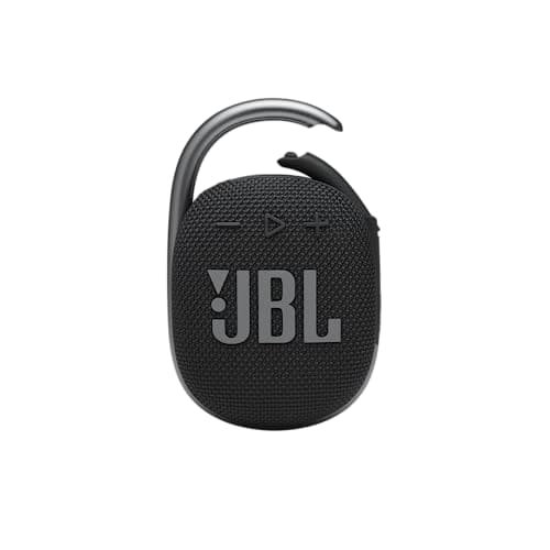 JBL Clip 4 - Bluetooth portable speaker with integrated carabiner, waterproof and dustproof, up to 10 hours of wireless music streaming, in black