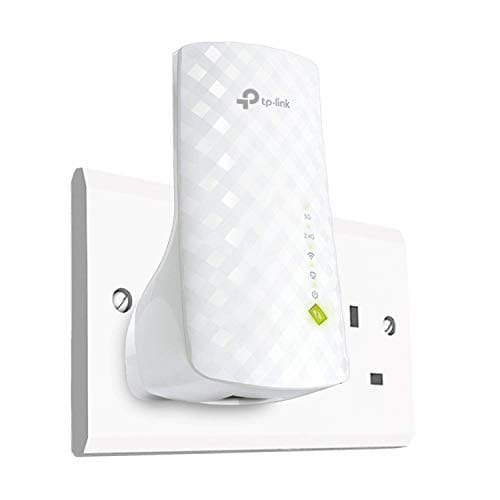 TP-Link AC750 Universal Dual Band Range Extender, Broadband/Wi-Fi Extender, Booster/Hotspot with Ethernet Port, Plug and Play, Smart Signal Indicator, UK Plug (RE220) ,White