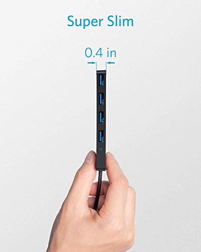 [Upgraded Version] Anker 4-Port USB 3.0 Ultra Slim Data Hub with 2 ft Extended Cable for Macbook, Mac Pro / mini, iMac, Surface Pro, XPS, Notebook PC, USB Flash Drives, Mobile HDD, and More