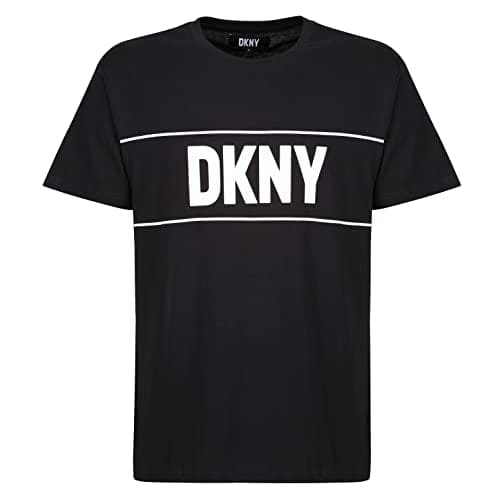 DKNY Men's Lounge T Shirt in Black with Bold Logo Design 100% Cotton, M