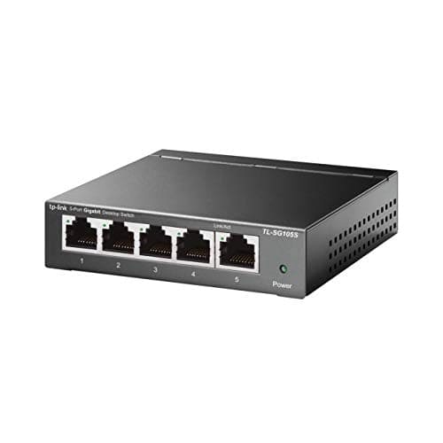 TP-Link TL-SG105S, 5 Port Gigabit Ethernet Network Switch, Ethernet Splitter, Hub, Desktop and Wall-Mounting, Sturdy Metal, Fanless, Plug and Play, Energy-Saving