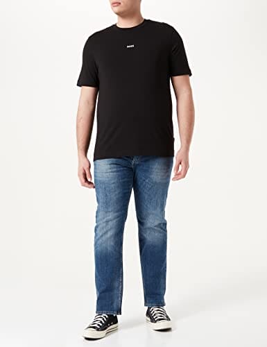 BOSS Mens TChup Relaxed-fit T-Shirt in Stretch Cotton with Logo Print Black