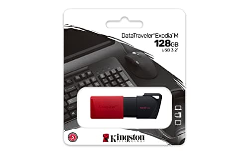 Kingston DataTraveler Exodia M USB 3.2 Gen 1 DTXM/128GB - with Moving Cap (Black + Red)