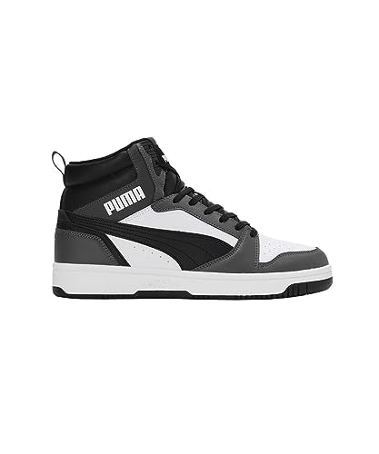 Puma Unisex Adults Rebound V6 Sneakers, Puma White-Puma Black-Shadow Gray-Puma White, 10 UK