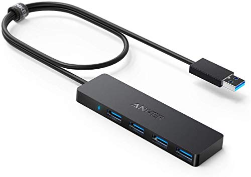 [Upgraded Version] Anker 4-Port USB 3.0 Ultra Slim Data Hub with 2 ft Extended Cable for Macbook, Mac Pro / mini, iMac, Surface Pro, XPS, Notebook PC, USB Flash Drives, Mobile HDD, and More