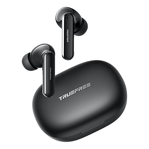 TRUEFREE T1 True Wireless Earbuds Bluetooth 5.0 Headphones in-Ear, 4 Mics Noise Cancelling Earbuds 60ms Low-Latency Game Mode Touch Control 30H Playtime Bluetooth Earbuds for Sport, Black