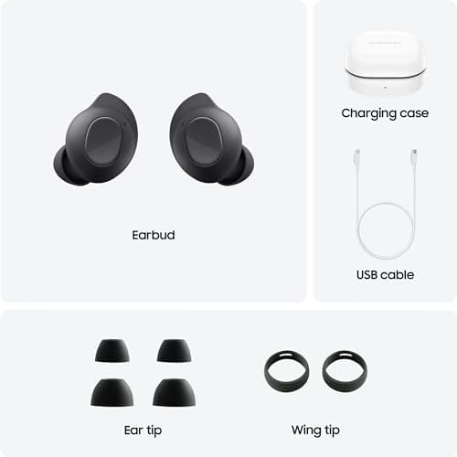 Samsung Galaxy Buds FE Wireless Earbuds, Active Noise Cancelling, Comfort Fit, 2 Year Extended Manufacturer Warranty, Graphite (UK Version)