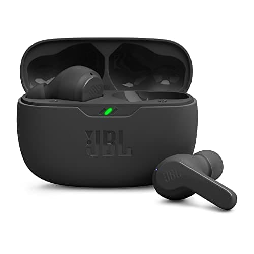 JBL Wave Beam, In-Ear Wireless Earbuds with IP54 and IPX2 Waterproofing, Hands-Free Calling and 32 Hours Battery Life, in Black