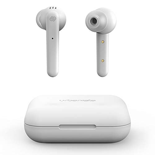 Urbanista Paris True Wireless Earphones 20H Playtime Wireless Charging Case and Bluetooth 5.0, Noise Cancelling Earphones with Touch Controls + Built-in Mic, Compatible with Android and iOS – White