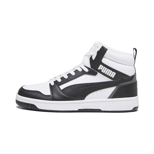 Puma Unisex Adults Rebound V6 Sneakers, Puma White-Puma Black-Shadow Gray-Puma White, 10 UK