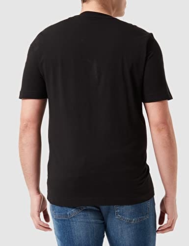 BOSS Mens TChup Relaxed-fit T-Shirt in Stretch Cotton with Logo Print Black