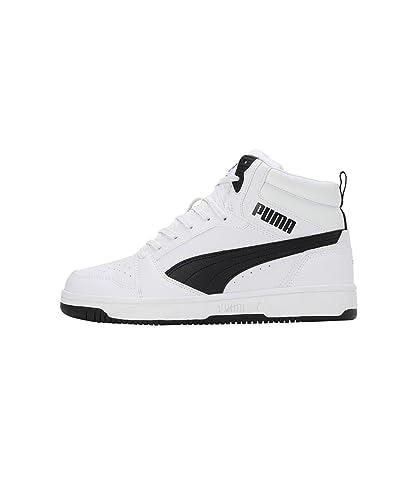 Puma Unisex Adults Rebound V6 Sneakers, Puma White-Puma Black-Shadow Gray-Puma White, 10 UK