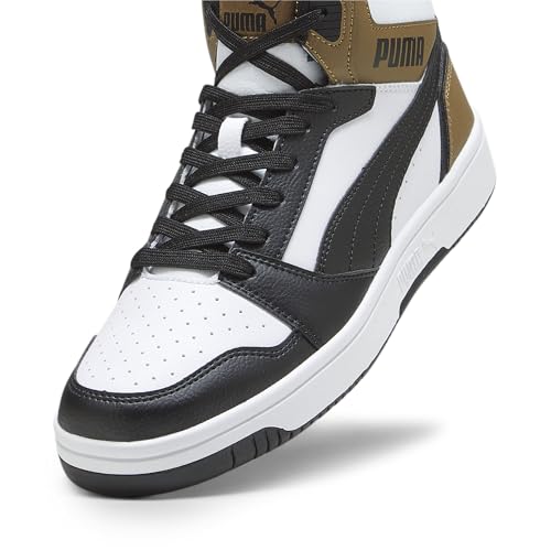 Puma Unisex Adults Rebound V6 Sneakers, Puma White-Puma Black-Shadow Gray-Puma White, 10 UK