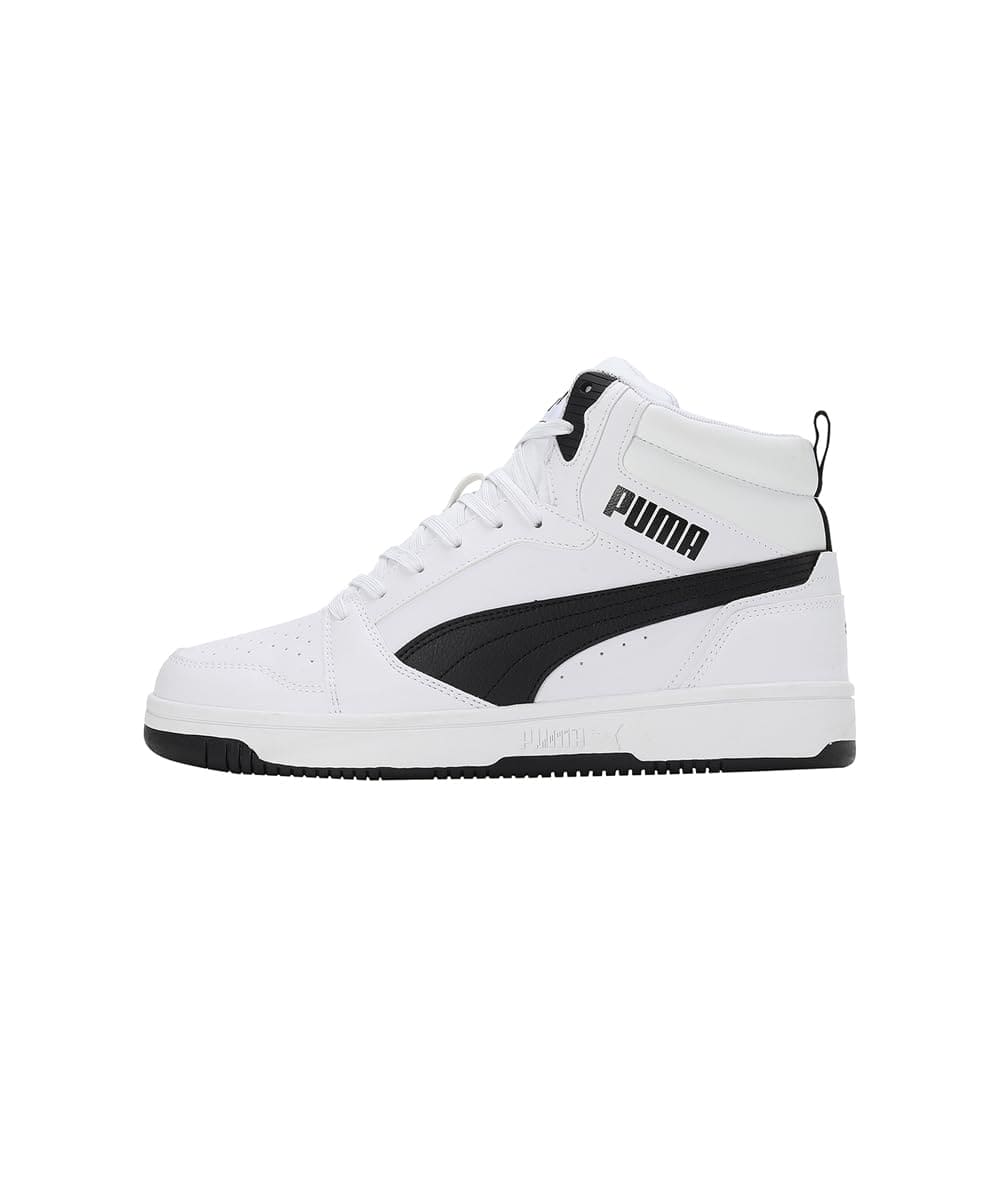 Puma Unisex Adults Rebound V6 Sneakers, Puma White-Puma Black-Shadow Gray-Puma White, 10 UK