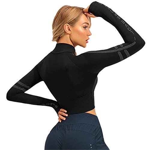 SotRong Womens Half Zip Sport Running Jacket Ladies Gym Top Long Sleeve Yoga Workout T Shirts