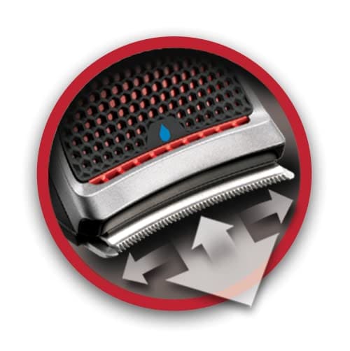 Remington Quick Cut Hair Clippers with 9 Comb Lengths Curved Blade for Rapid Hair Trimming Detailing with Storage Pouch - HC4250, Black/Red