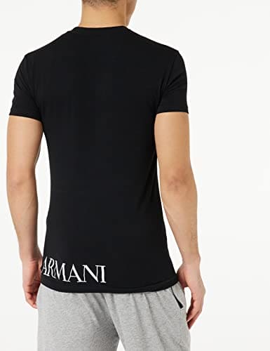 Emporio Armani Men's Shiny Big Logo T-Shirt, Black, S