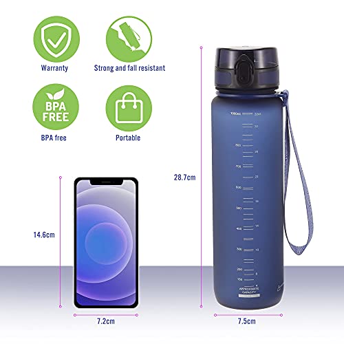 PROIRON Water Bottle 500ml for Bike, Running, Cycling, Gym, Leak Proof Sports Water Bottles with Flip Top Lid, Filter & Protein Shaker Included, Blue