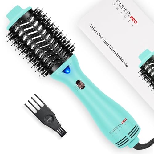 One-Step Hair Dryer Brush, PARWIN PRO BEAUTY Blow Dry Hair Brush, 4 in 1 Hot Brushes for Hair Styling, Drying, Volumizing, Straighten, Negative Ion Care Hot Air Brush, 1000W, Green