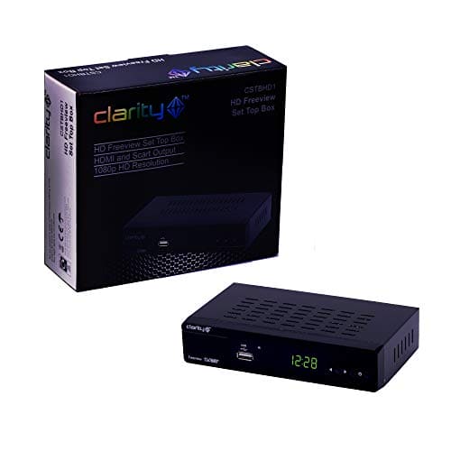 Clarity CSTBHD1 - Freeview Set Top Box 1080P with HDMI and Scart, Digibox Digital TV Receiver with Multimedia Player PVR, 150+ Channels