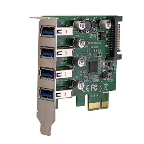 chenyang U3-101 CY Low Profile 4 Ports PCI-E to USB 3.0 HUB PCI Express Expansion Card Adapter 5Gbps for Motherboard