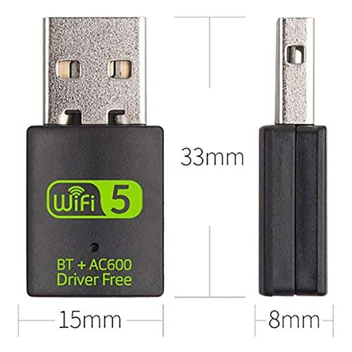 KKshop USB WiFi Bluetooth Adapter Dongle, 600mbps Dual Band 2.4G/5G Wireless WiFi dongle External Receiver Mini Dongle Network Card for Laptop Desktop PC Win10/8/8.1/7