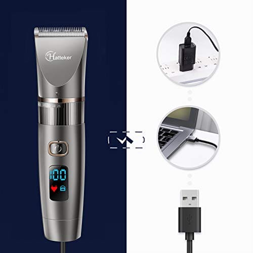 Hatteker Professional Hair Clipper Cordless Clippers Hair Trimmer Beard Trimmer Shaver Detail Trimmer Hair Cutting Kit for Men Waterproof